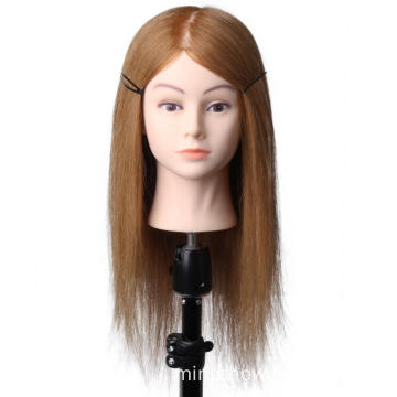 100% human hair training head mannequin head real hair